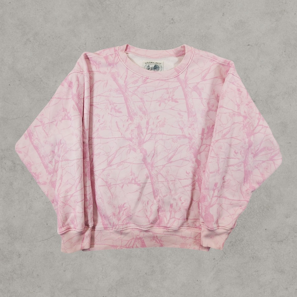 Dairy Boy Sweatshirt Women Small Pink Paige Lorenze Tree Camo Crewneck Oversized